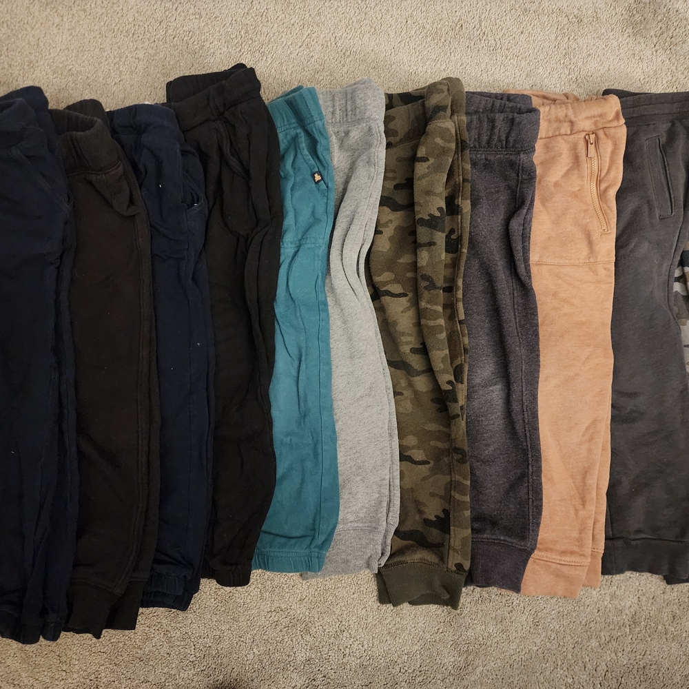 Kids Stretch Fleece Jogger Pants - Black, Navy, Teal, Gray, Camo, Brown